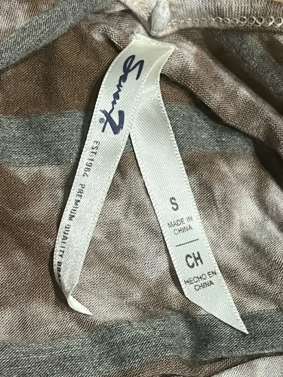 Seven7 Striped V-Neck Tank in Gray and White - Picture 4 of 4